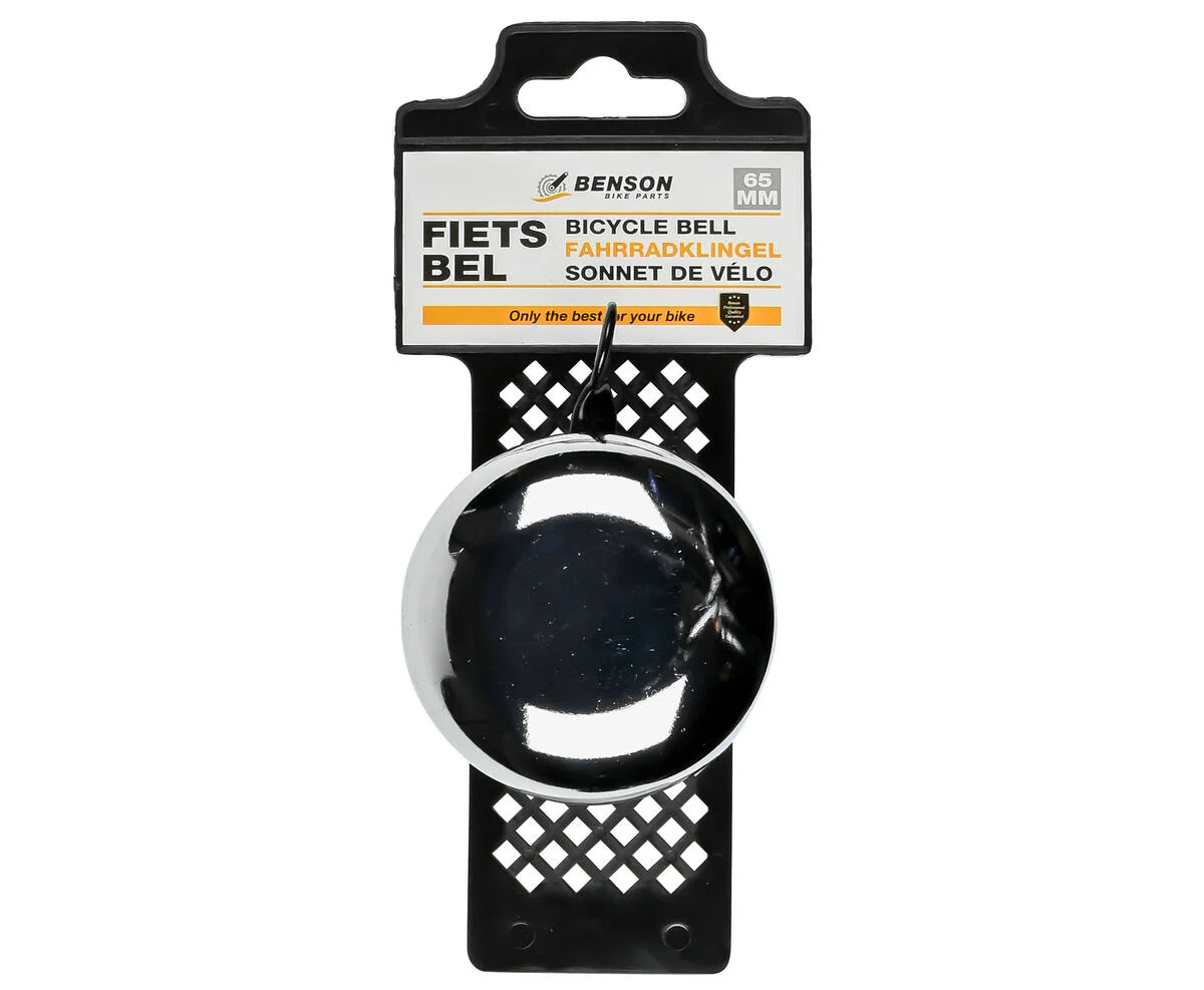 Chromen Ding-Dong Fietsbel 65mm: Helder Geluid voor Veilig Fietsen - Afbeelding 5