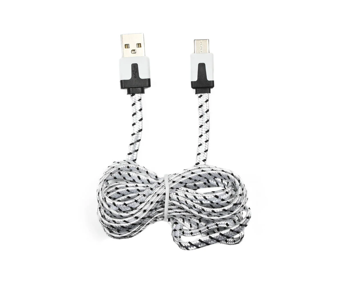 2m Nylon USB-C Kabel, 2.1A, 5V, voor Smartphones en Laptops - Afbeelding 4
